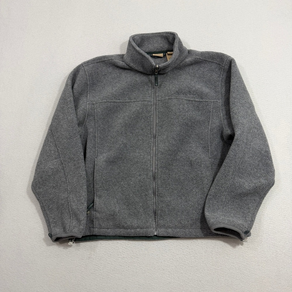 L.L. Bean Jacket Men's XL Gray Fleece Full Zip Mock Neck Outdoor Casual Hiking